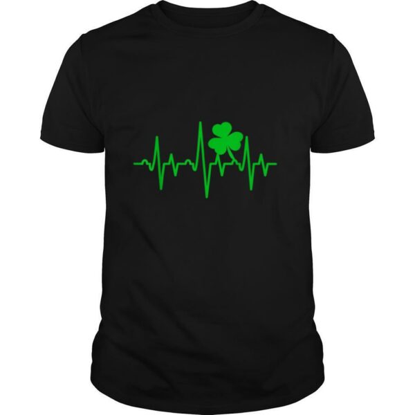 St. Patrick’s Day Shamrock Heartbeat Irish Green Clover T Shirt