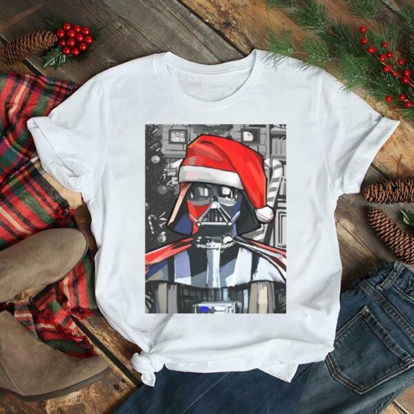 Star Wars Darth Vader Santa Hat Christmas Painting T shirt