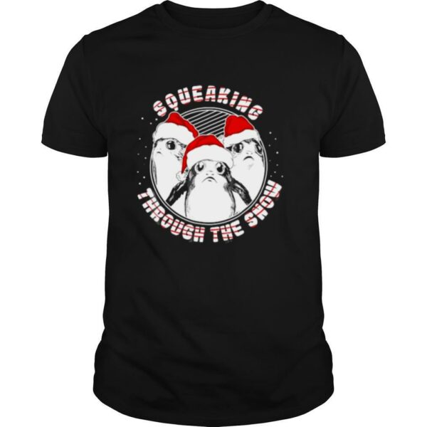 Star Wars Porg squeaking through the snow Christmas shirt