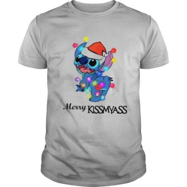 Stitch Santa light Merry Kissmyass Christmas shirt