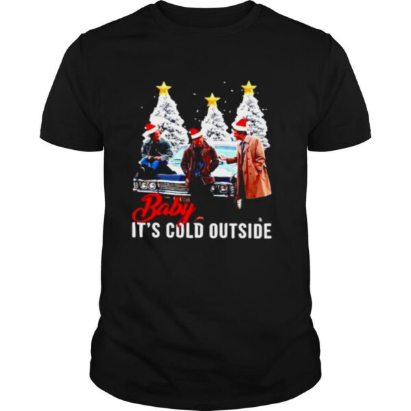 Supernatural characters santa Baby Its cold outside Christmas tree shirt