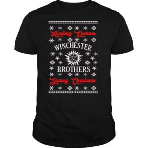 Supernatural hunting demons winchester brothers saving christmas shirt