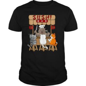 Sushi Bar Foodie Cat Kitten Kitty Asian Japanese Chef shirt