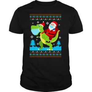 T Rex Santa Ride Funny Ugly Christmas shirt