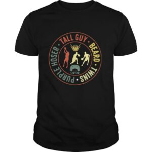 Tall Guy Beard Twins Purple Hoser shirt