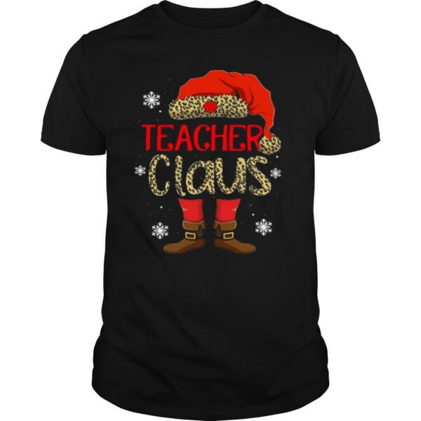 Teacher Claus Leopard Merry Christmas shirt