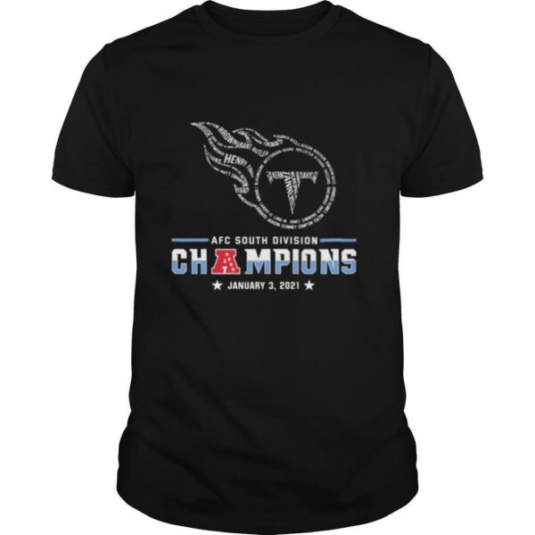 Tennessee Titans Afc South Division Champions January 3 2021 shirt