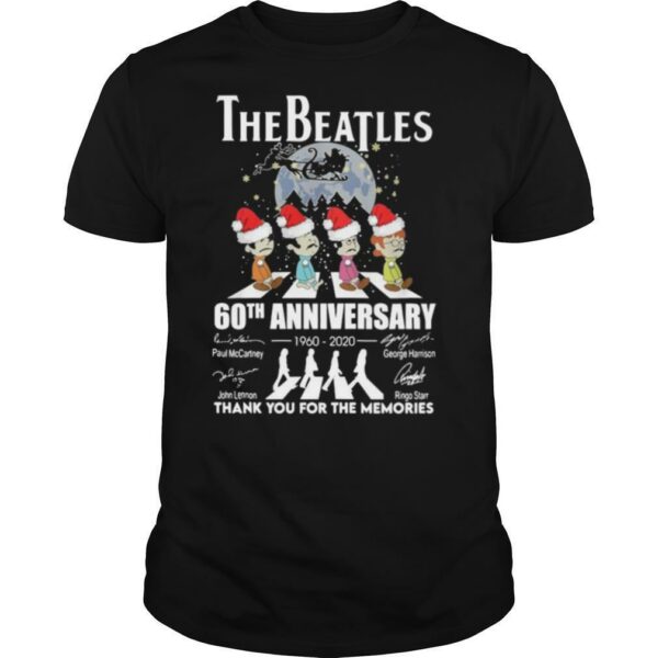 The Beatles Abbey Road 60th 1960 2020 Anniversary Thank You For The Memories Signatures Christmas shirt