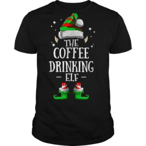 The Coffee Drinking Elf Christmas Pajama shirt