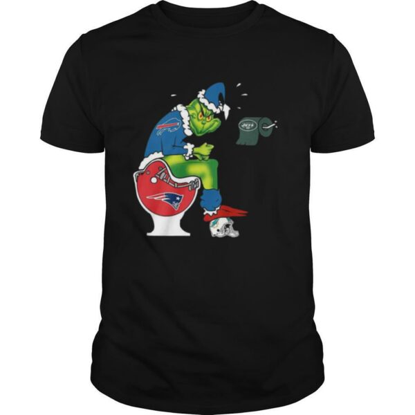 The Grinch Buffalo Bills Shit On Toilet New England Patriots Christmas shirt