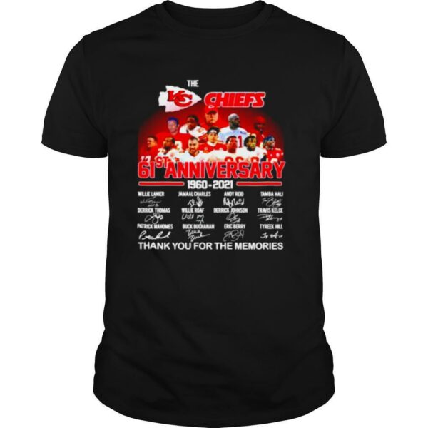 The Kansas City Chiefs 61st anniversary 1960 2021 signatures shirt