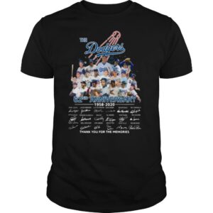 The Los Angeles Dodgers 62nd Anniversary 1958 2020 Thank You Signatures shirt
