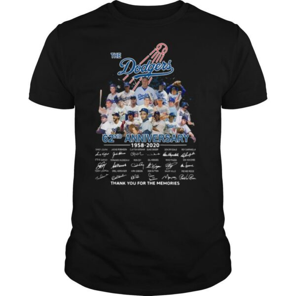 The Los Angeles Dodgers 62nd Anniversary 1958 2020 Thank You Signatures shirt