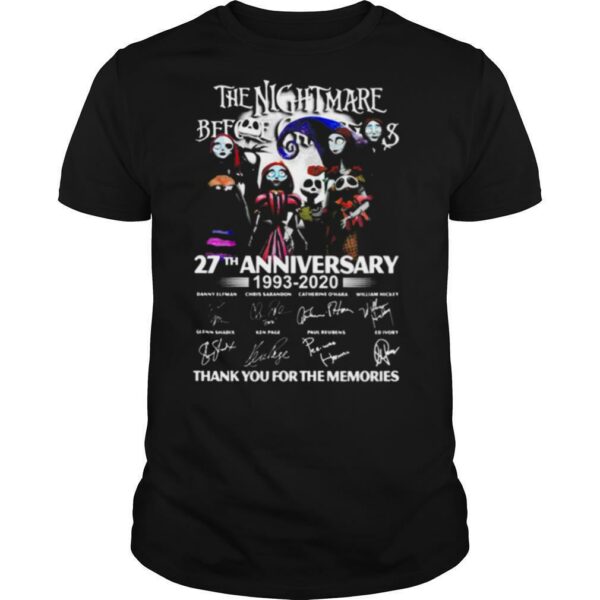 The Nightmare Before Christmas 27th Anniversary 1993 2020 Thank You For The Memories shirt