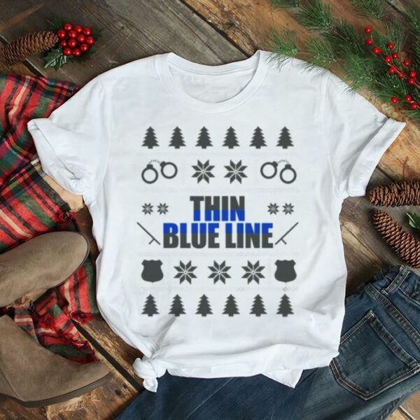 Thin Blue Line Ugly Christmas Police Christmas shirt