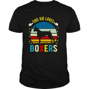 This Kid Loves Boxer Dogs Boys And Girls Boxer Dog Vintage Retro shirt