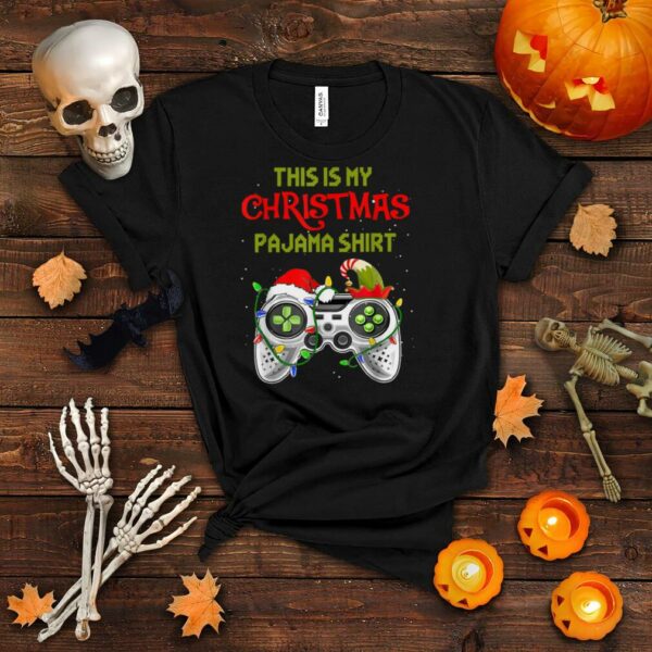 This is My Christmas Pajama Santa Hat Gamer Video Game Games T Shirt