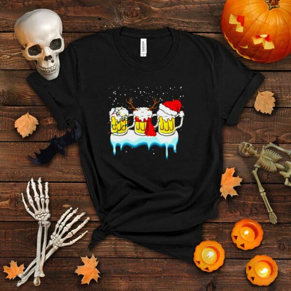 Three Glass Of Beer Santa Reindeer Christmas Tl Sweater Shirt