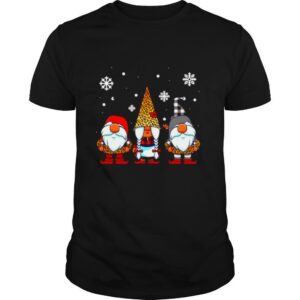 Three Gnomes In Leopard Print Buffalo Plaid Christmas Xmas shirt