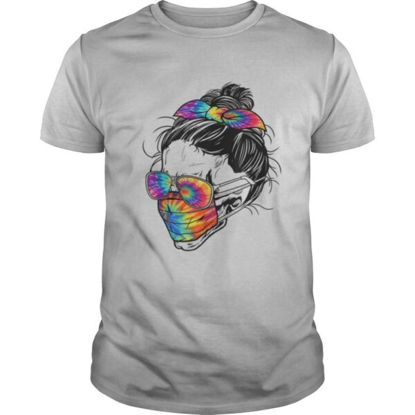 Tie Dye Messy Bun Skull shirt