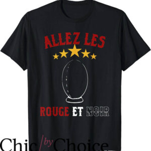 Toulouse Rugby T-Shirt Allez Les Rouges Et Noir
