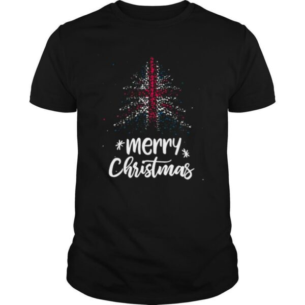 Tree England Flag Merry Christmas shirt