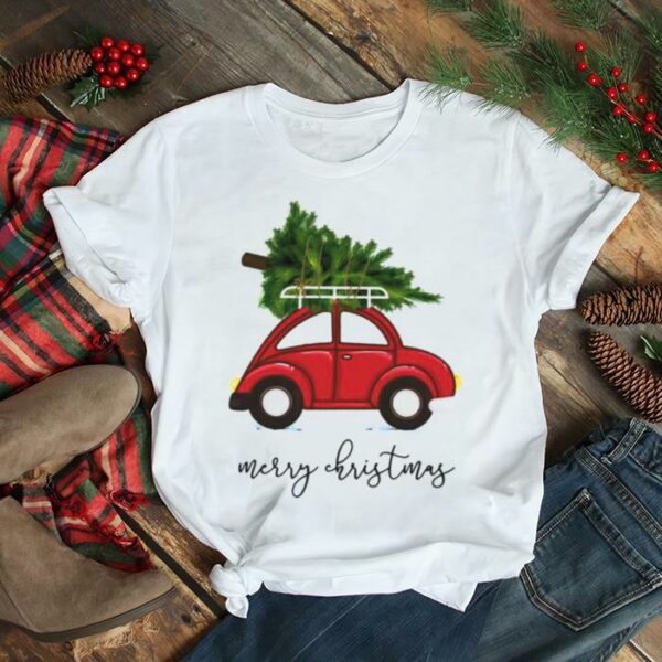 Tree On Red Car Christmas shirt