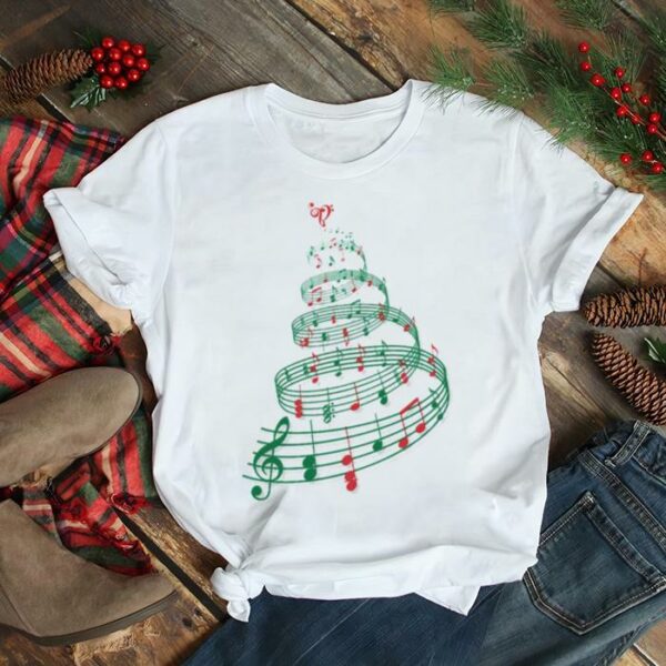 Tree With Music Notes And Heart Christmas shirt