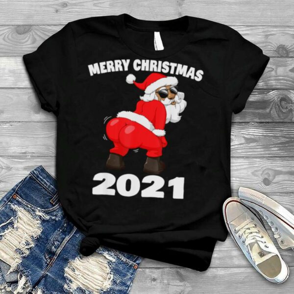 Twerking African American Santa Claus Merry Christmas 2021 shirt