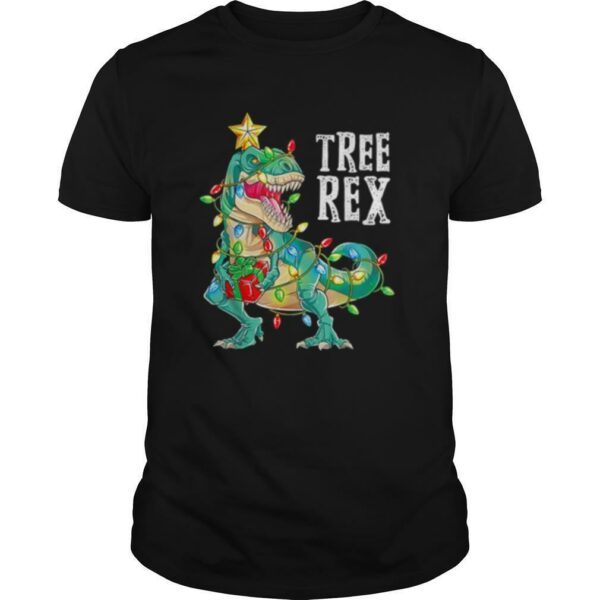 Tyrannosaurus Tree Rex Christmas Lights shirt