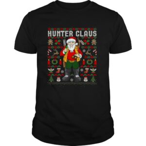 Ugly Christmas Hunter Hunting Forest Santa Claus shirt