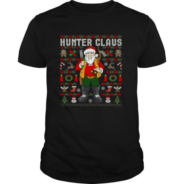 Ugly Christmas Hunter Hunting Forest Santa Claus shirt