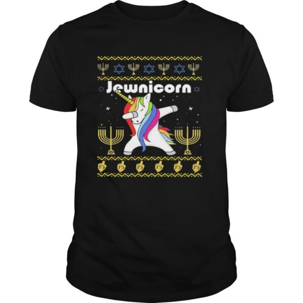 Unicorn Dabbing Jewnicorn Ugly Christmas shirt