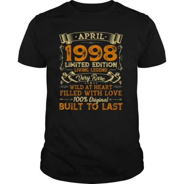 Vintage 23th Birthday April 1998 Shirt 23 Years Old Gift T Shirt