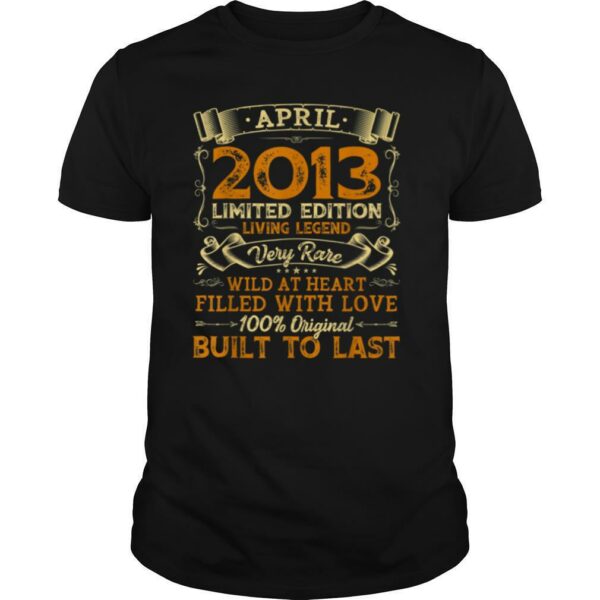 Vintage 8th Birthday April 2013 Shirt 8 Years Old Gift T Shirt