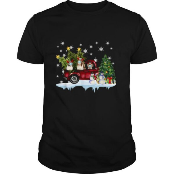 Vintage Wagon Christmas Shih Tzu Tree on Car Xmas shirt