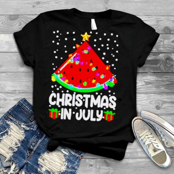 Watermelon Christmas tree Christmas in July shirt