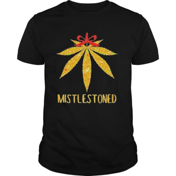 Weed Leaf Christmas Tree Mistlestoned shirt