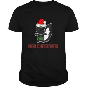 Weed Skunk Ganja Christmas Leaf Cannabis High shirt