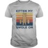 Weightlifting cat kitten my swole on vintage retro shirt