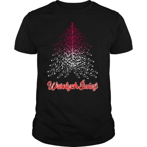 Wesolych Swiat Polish flag Christmas tree shirt