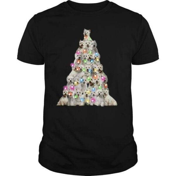 West highland white Terrier lights Christmas tree shirt