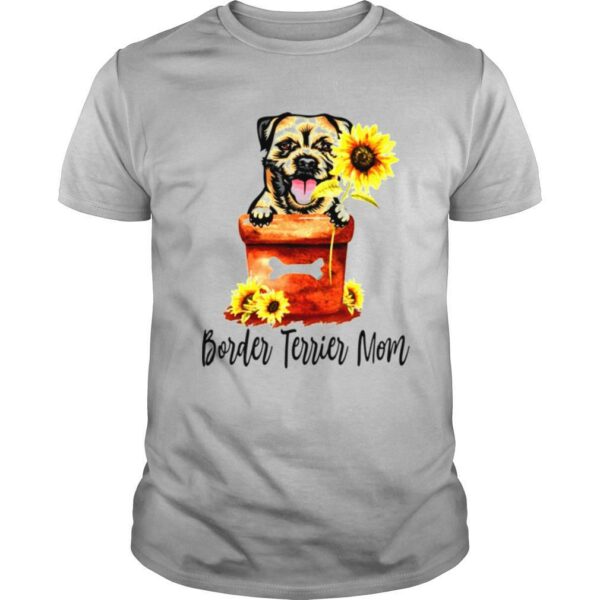 Women’s Sunflower Border Terrier Mom Dog Lover Gifts shirt