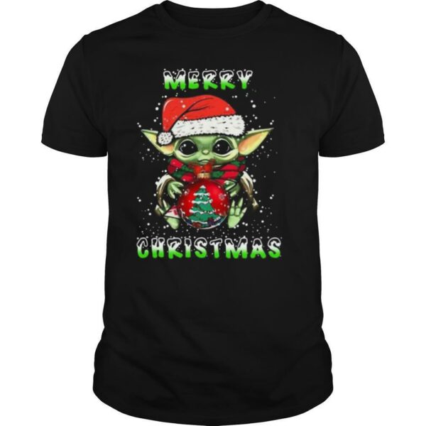 Yoda Santa Hug Balls Merry Christmas shirt