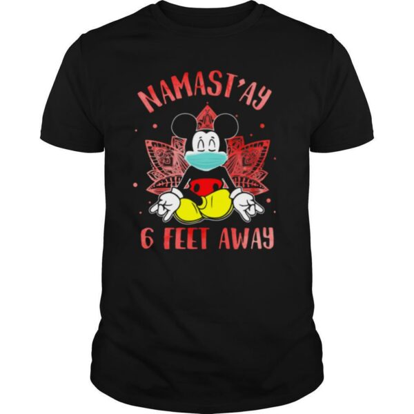 Yoga chill mickey mouse mask namastay 6 feet away shirt