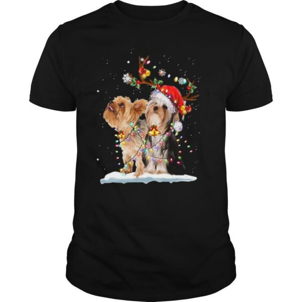 Yorkshire Terrier Santa Xmas Merry Christmas Light shirt