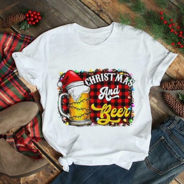 christmas and beer Santa beer shirt