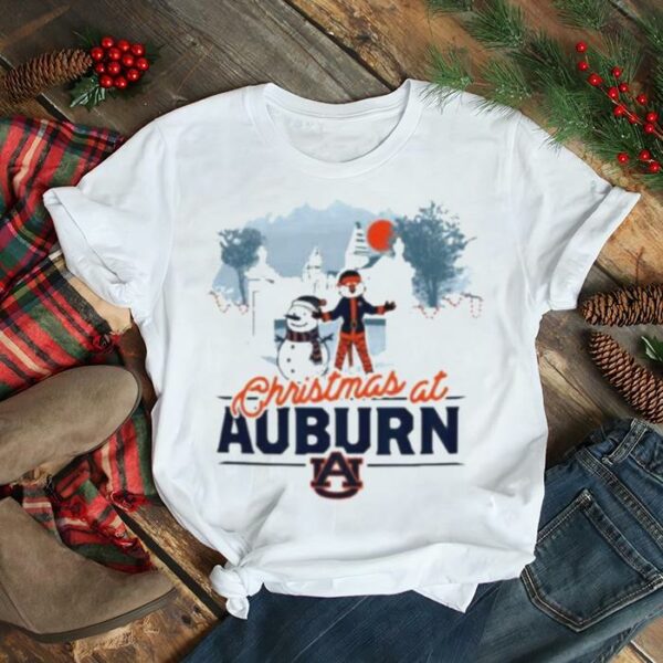 christmas at Auburn Aubie Claus and snowman shirt