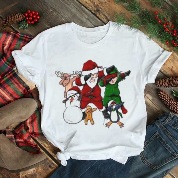 christmas dabbing Santa Elf and Xmas friends shirt