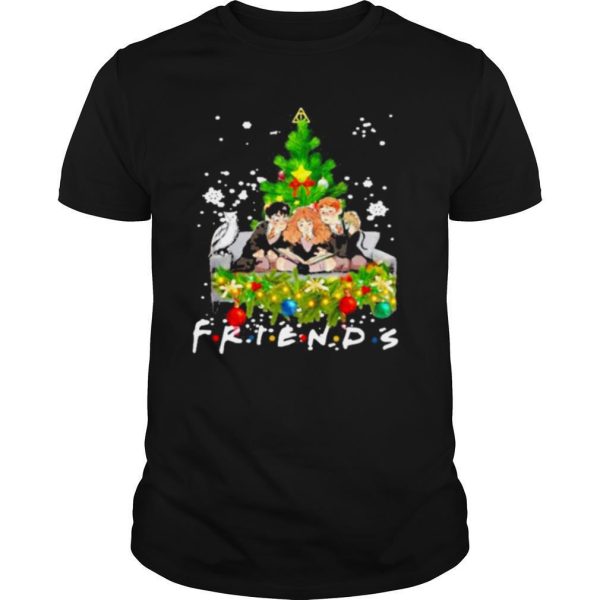 friends harry potter hermione and ron weasley christmas tree shirt